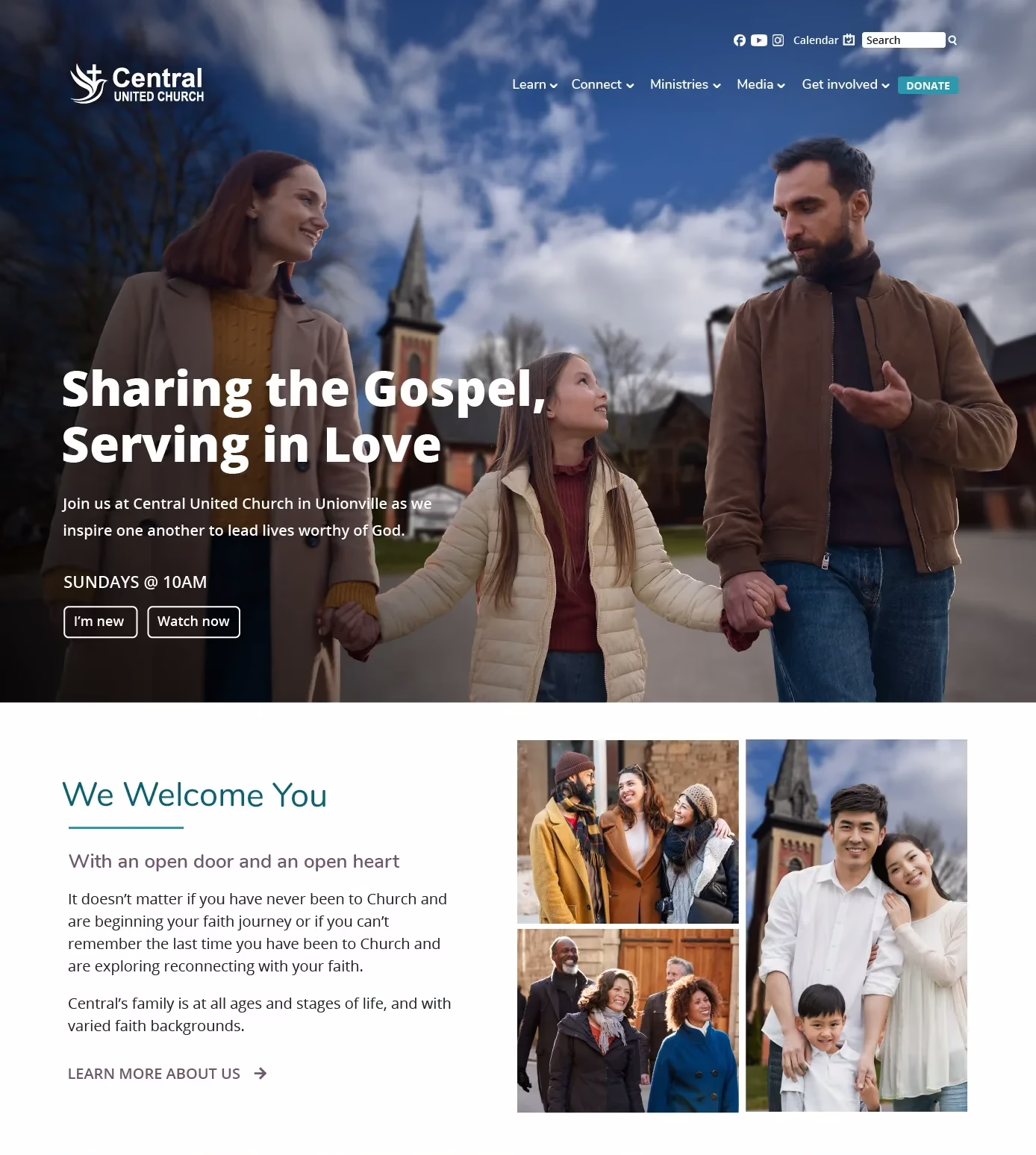 Central United Church Website - Custom WordPress website Designed and Programmed by Stacey Boardman
