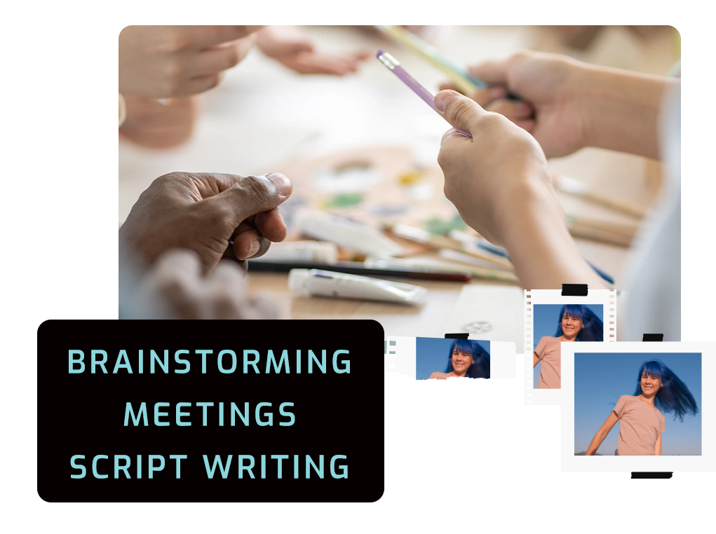 A freelancer providing video editing services that include: Brainstorming, Meetings and Script Writing