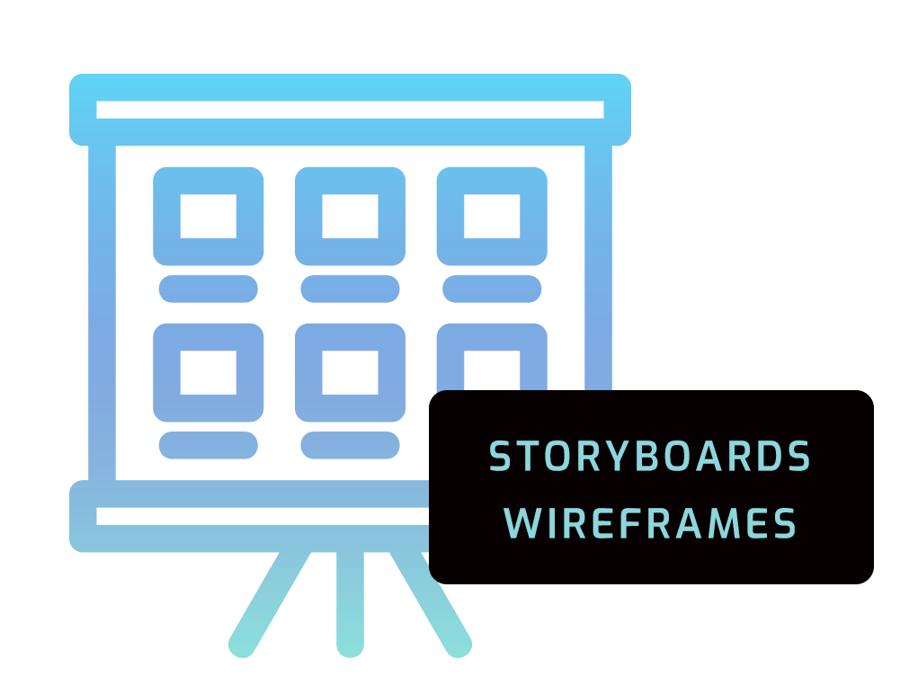 A freelancer providing video editing services that include: Storyboard Wireframes
