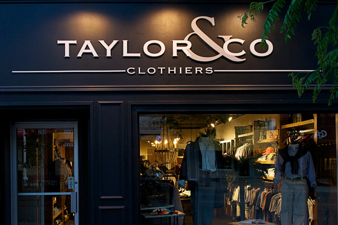 Taylor and company logo and store signage