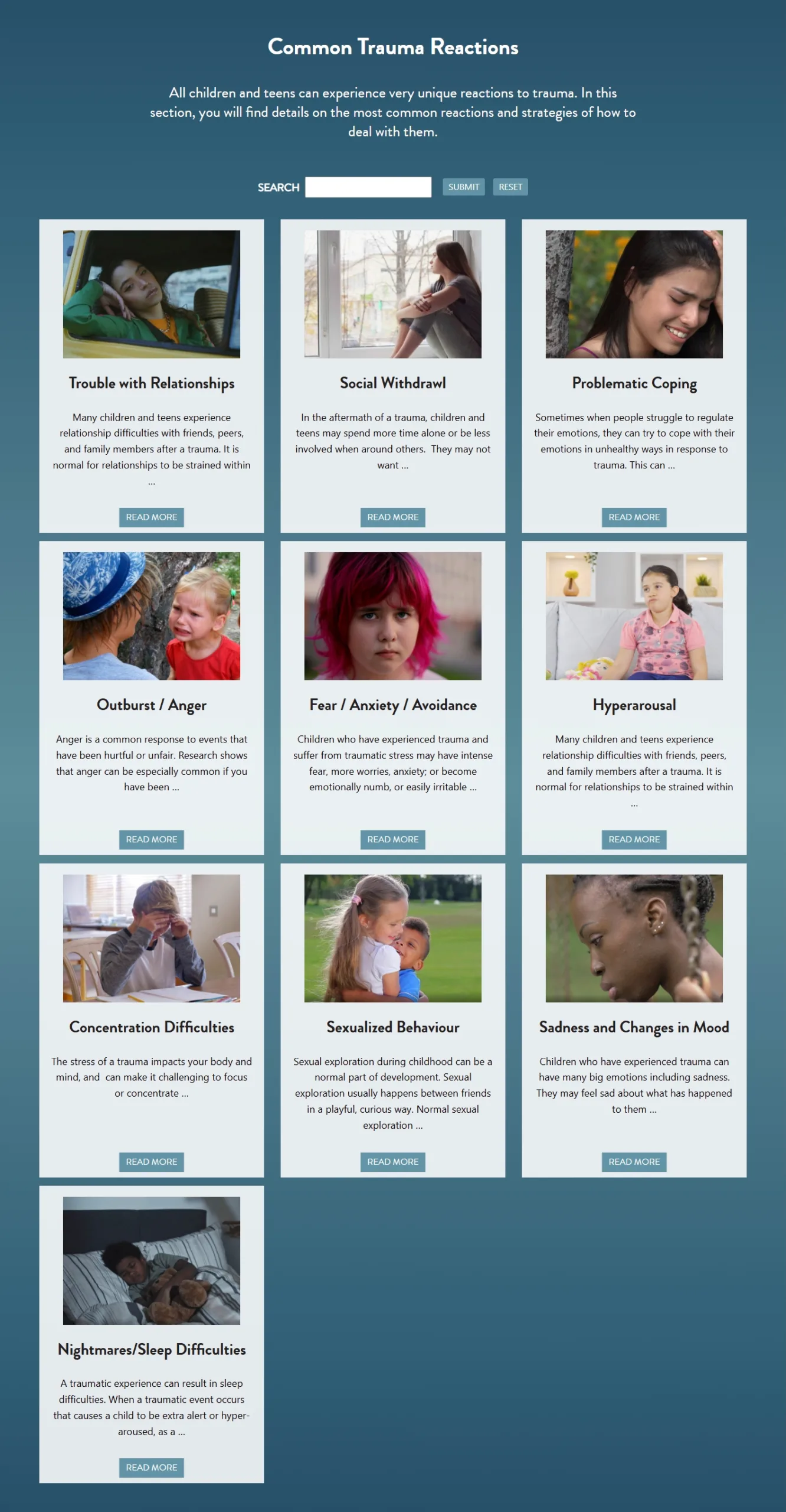 Cope Website 11 Library of signs and reactions to trauma on copewithtrauma.org