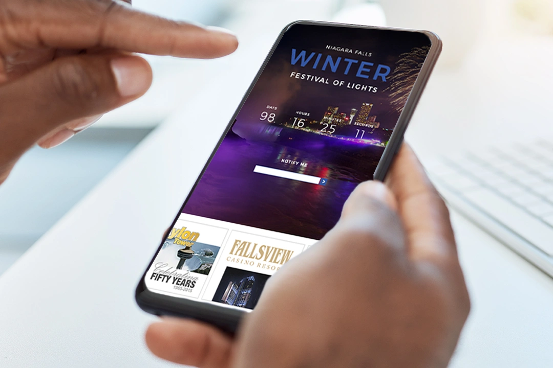 Web design of Niagara Falls Winter Festival of Lights